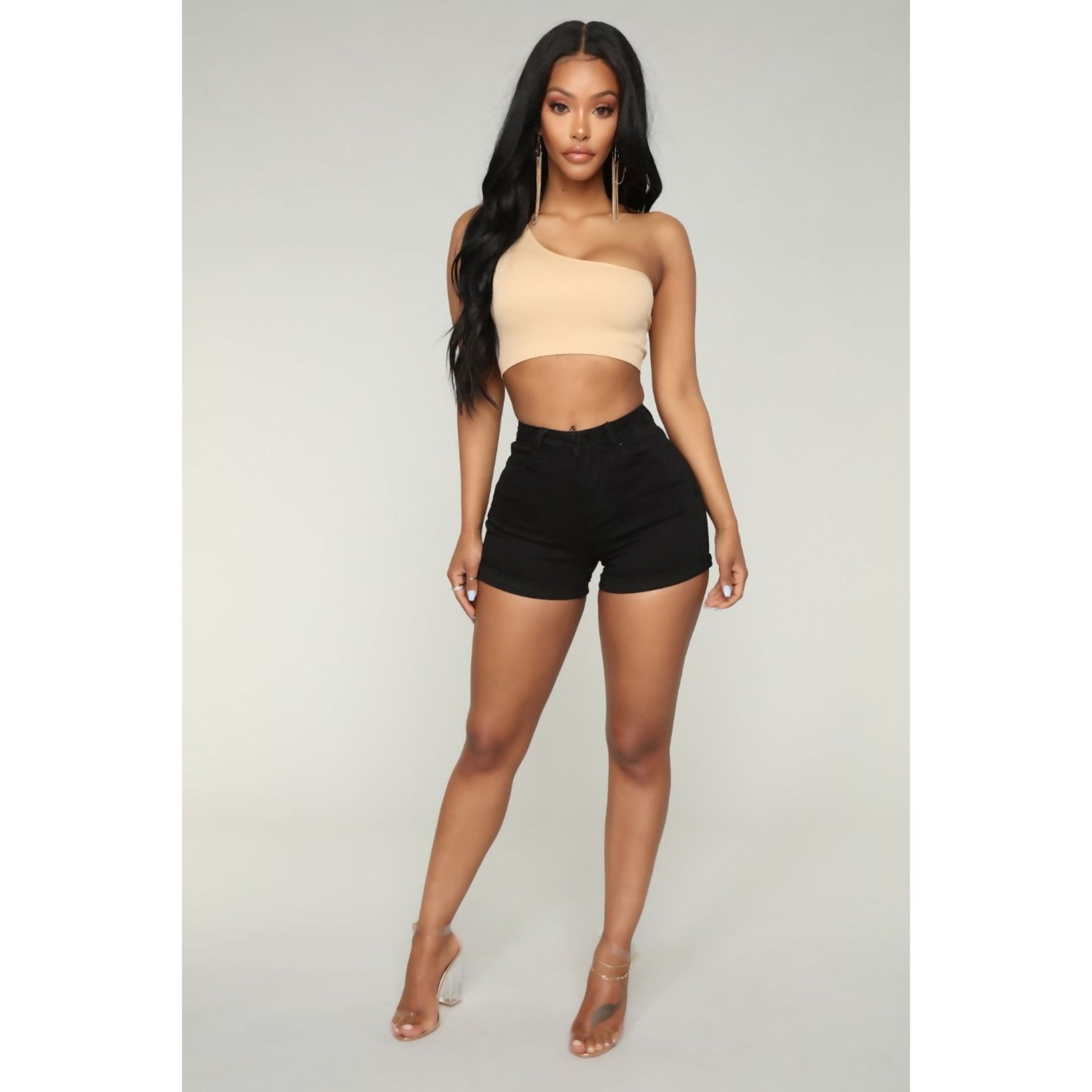 Discover chic comfort with the Beige One Shoulder Crop Top from J5FASHION. This versatile piece is perfect for various occasions. Available in the United States.