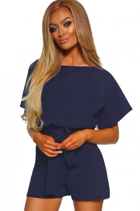 Stay stylish in summer with our chic Dark Blue Over The Top Belted Playsuit. Perfect for casual occasions. Available in the United States.