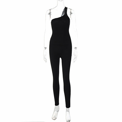 One Shoulder Strap Sporty Jumpsuit