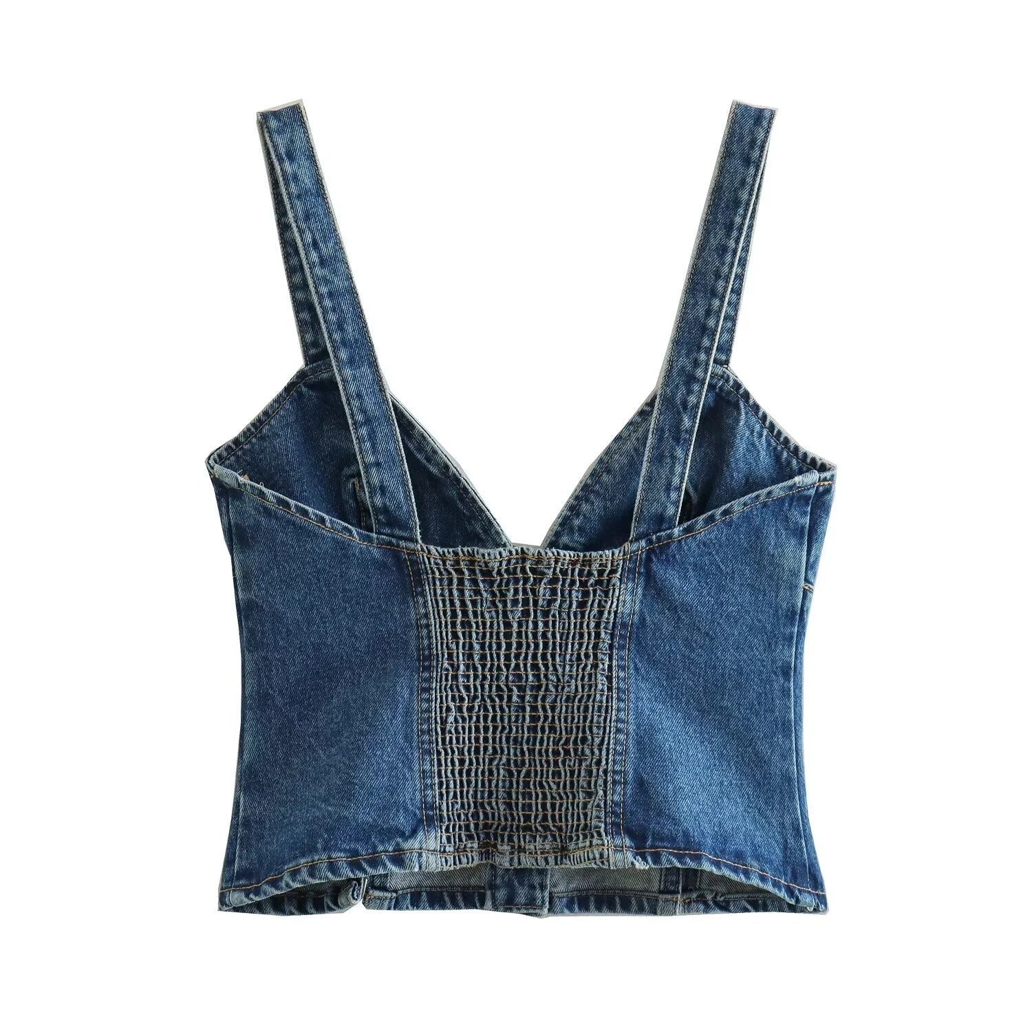 Sexy Spicy Sexy Spicy Girl Denim Camisole with Single Breasted