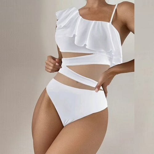 Stand out in style with the Summer Sexy Ruffle Mesh One-Piece Swimsuit. Trendy and unique, this swimsuit offers a flattering fit, accentuating your curves with high-quality comfort. Perfect for beach days and poolside fashion in the United States.