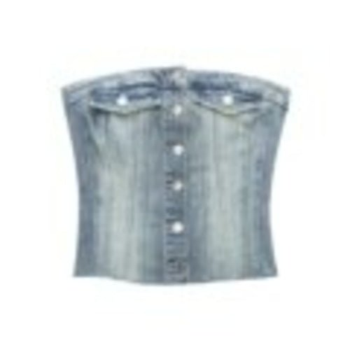 Explore fashion-forward looks with our Button-up Denim Corset Crop Top. Trendy denim, flattering corset design, and sophisticated button-up front. Ideal length for pairing with high-waisted bottoms. Perfect for stylish women in the United States.