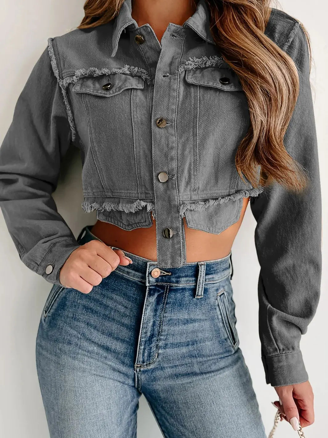 Denim Jackets Long Sleeve Tassel Outerwear Coat