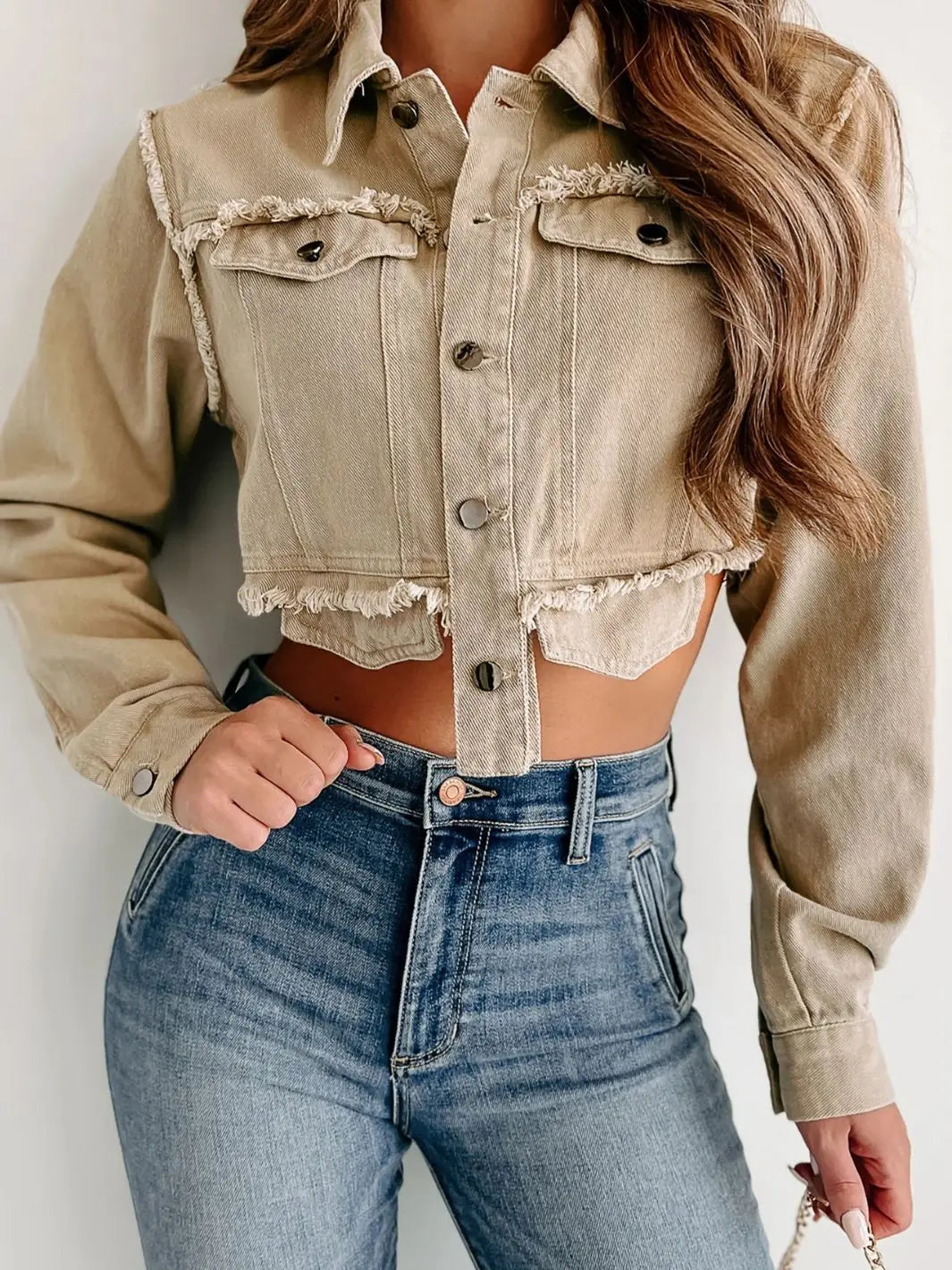 Denim Jackets Long Sleeve Tassel Outerwear Coat