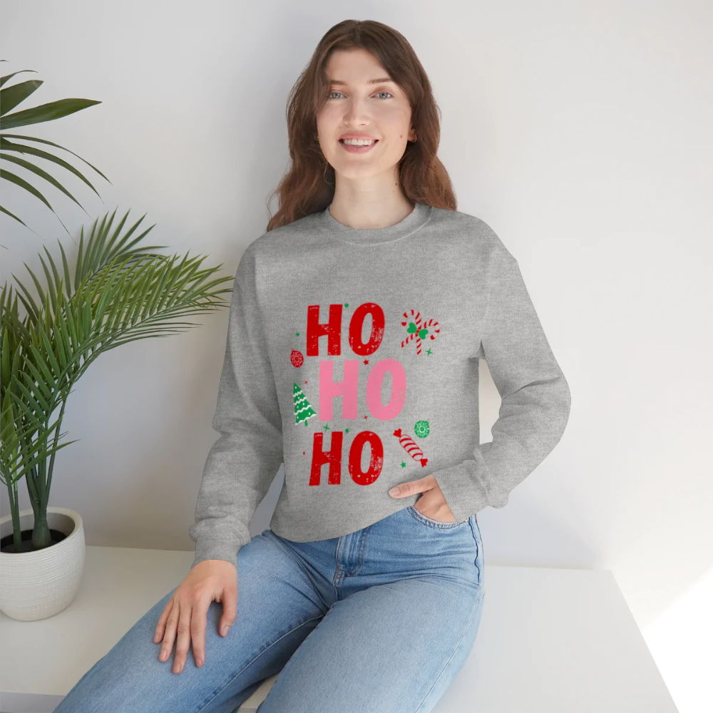 Womens Ho Ho Ho Holiday Sweatshirt