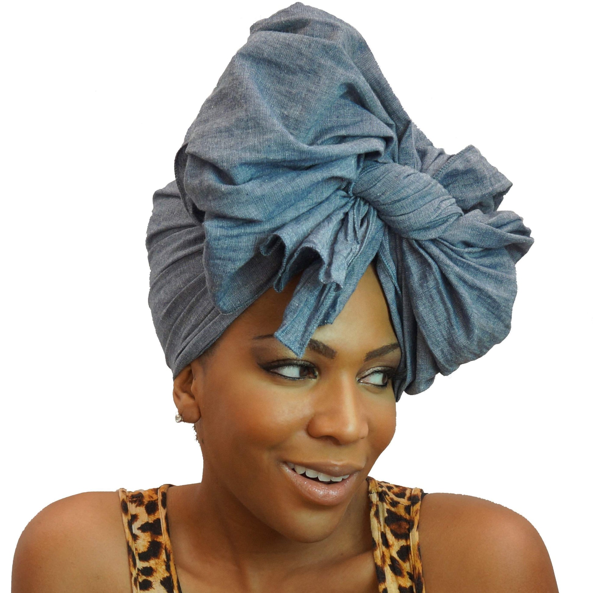 Denim Chambray African Headwrap