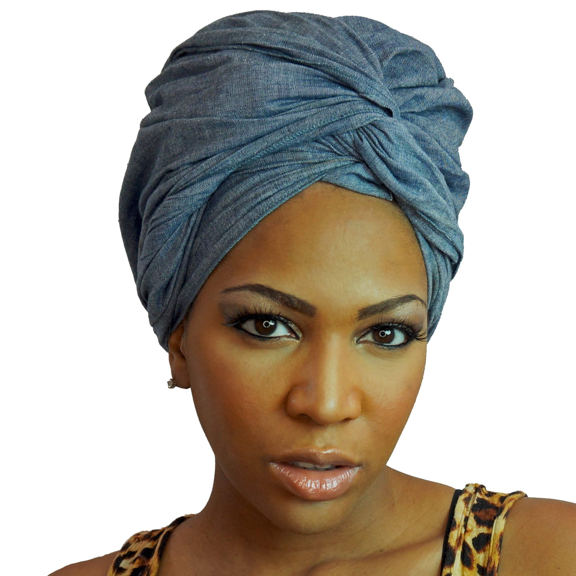 Denim Chambray African Headwrap