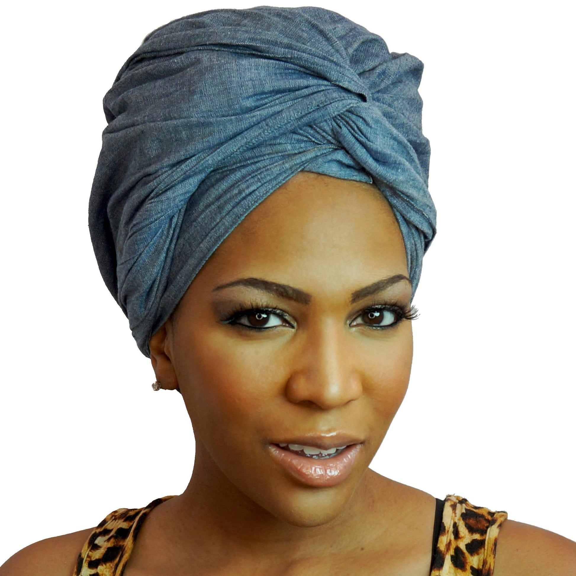 Denim Chambray African Headwrap