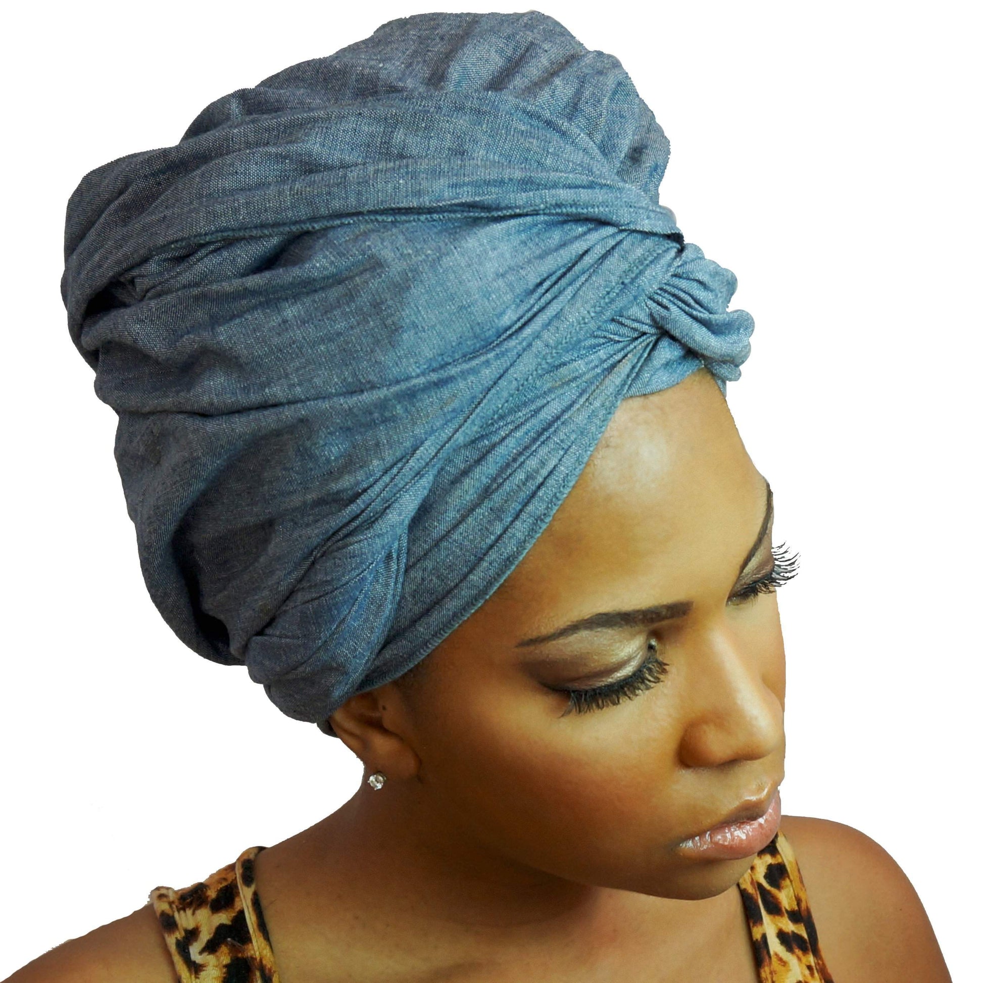 Denim Chambray African Headwrap