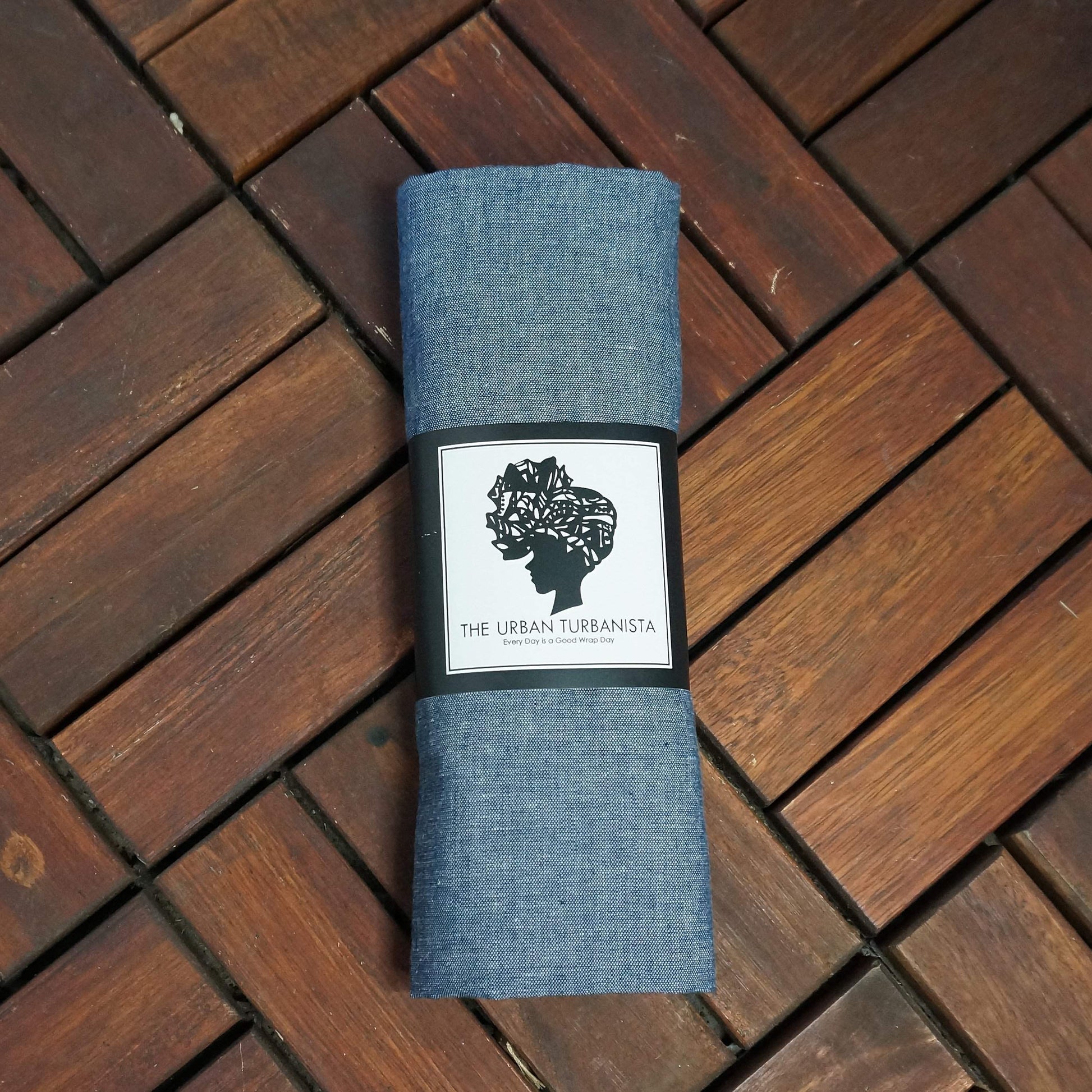 Denim Chambray African Headwrap