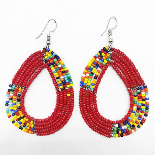 Maasai Beaded Earrings Black African handcrafted earrings