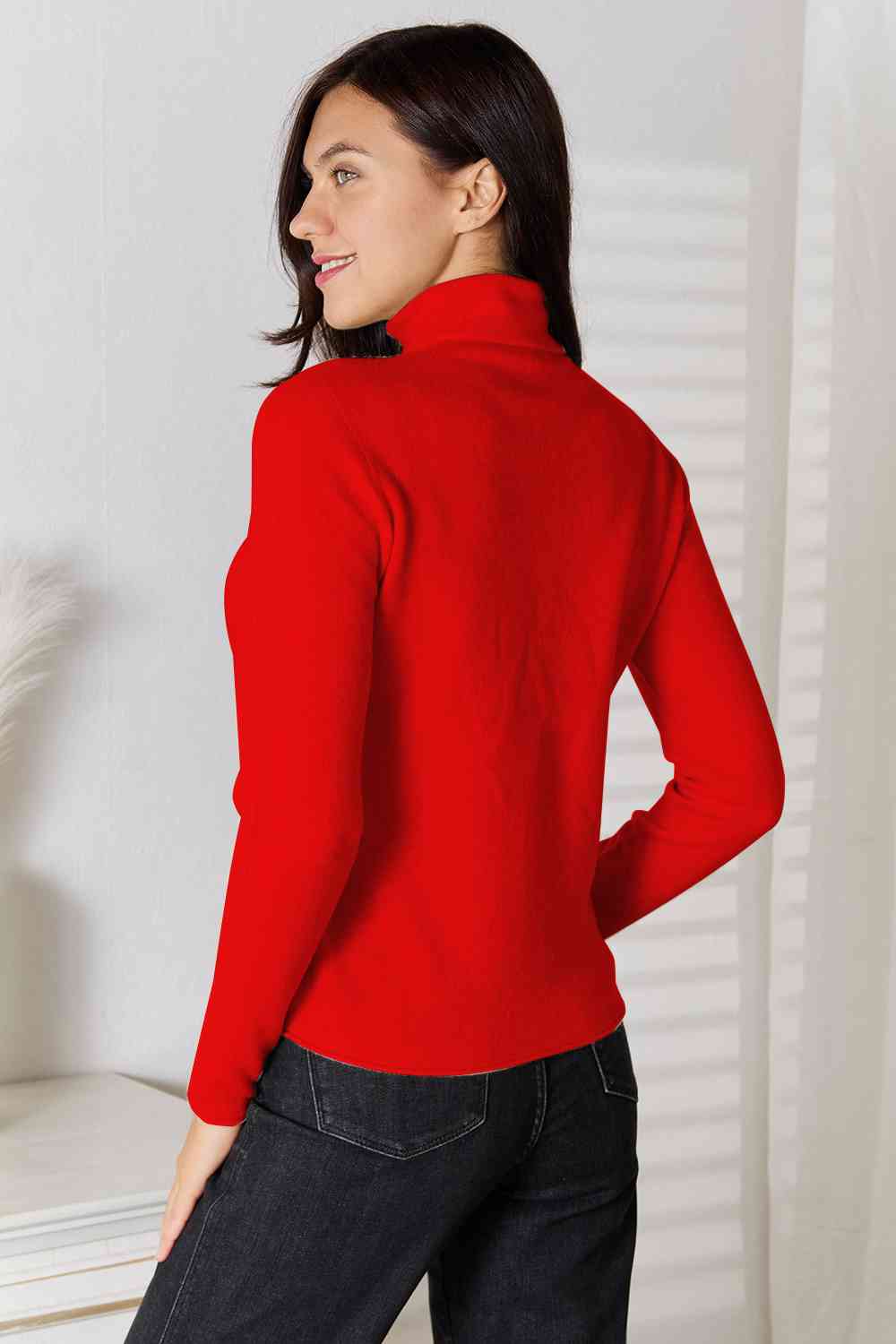 Turtleneck Long Sleeve Knit Top