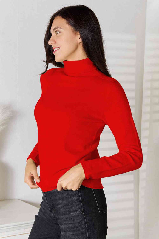 Turtleneck Long Sleeve Knit Top